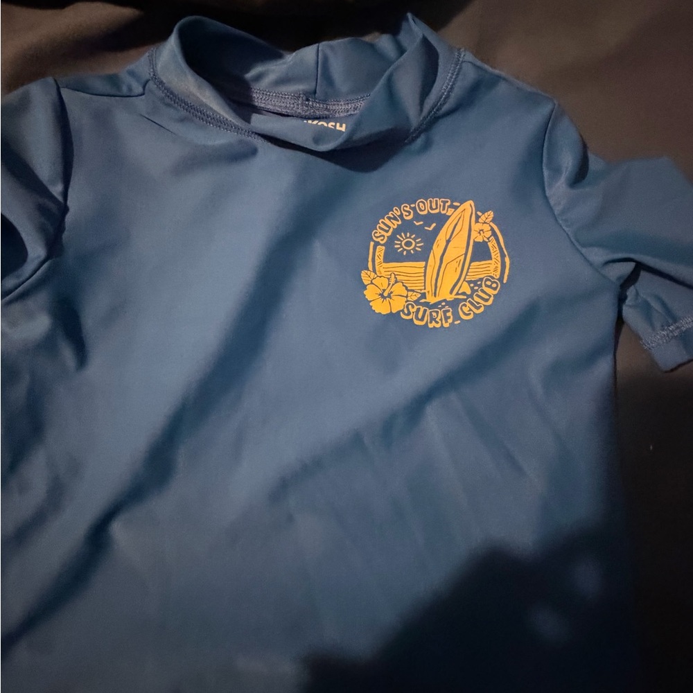 OshKosh B'gosh Blue Rashguard with Yellow Surf Graphic